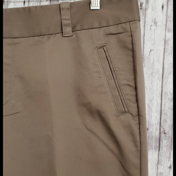 DOCKERS tan brown capri length pants side slits 16 Tall - Picture 8 of 9
